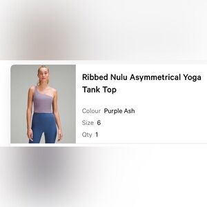Brand new, never worn Lululemon Ribbed Nulu Asymmetrical Yoga Tank Top
